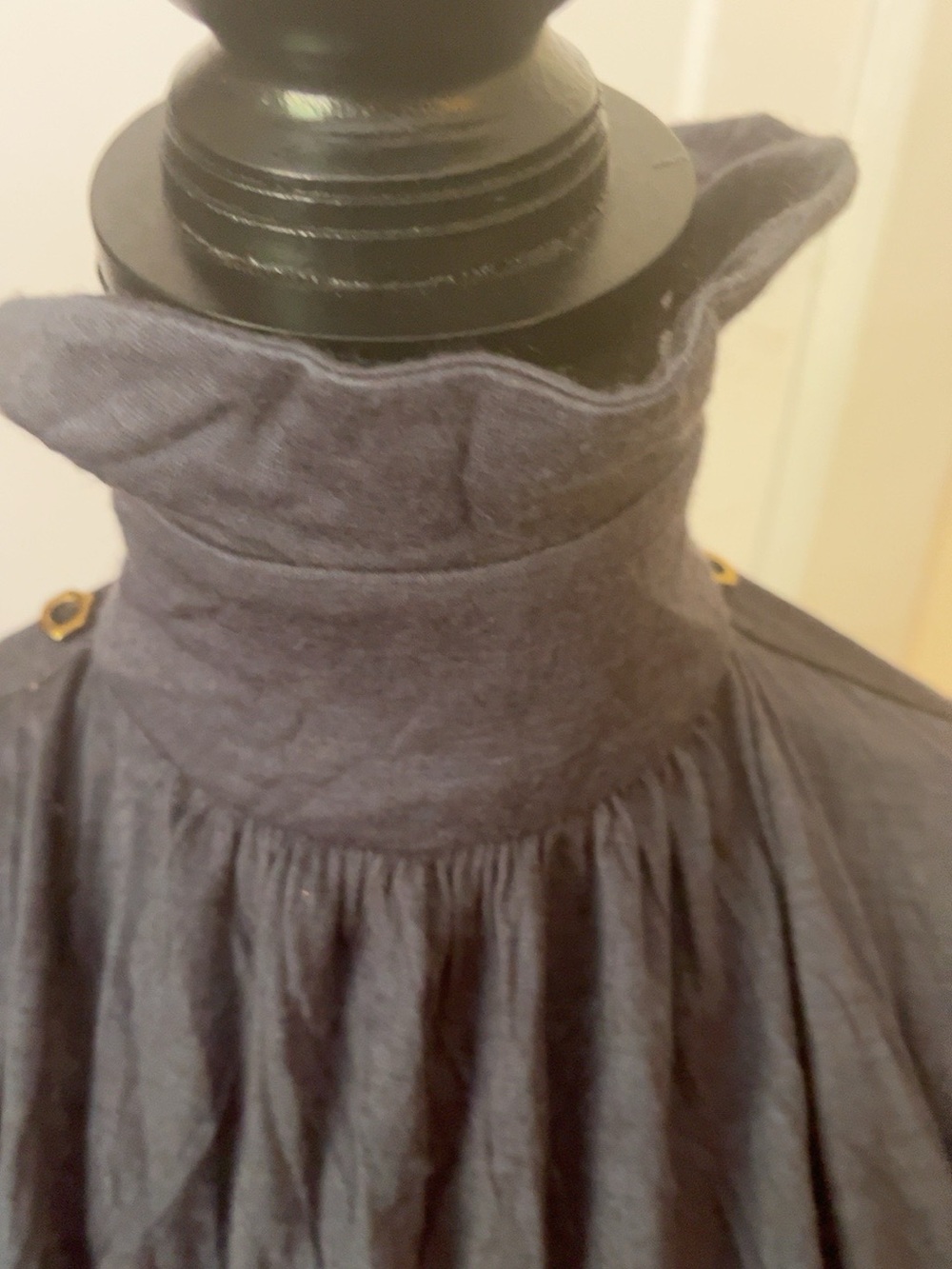 Vintage Thierry Mugler 1980s Charcoal Draped Grommet … - Gem